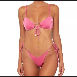 NWOT Pink&Poshy Brand new luxe bikini in pink Sz M